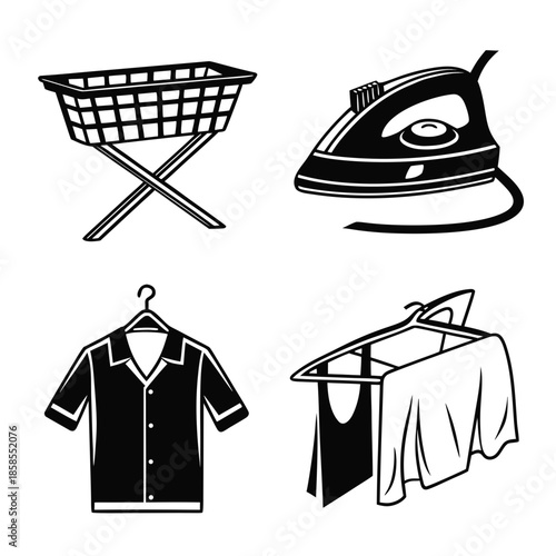 Laundry and ironing icons