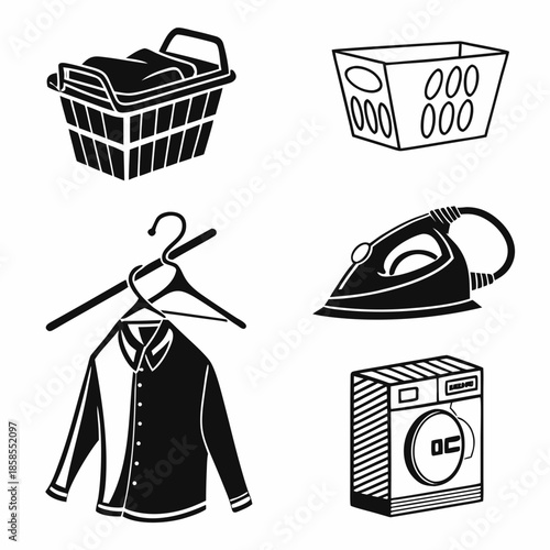 Laundry and ironing icons