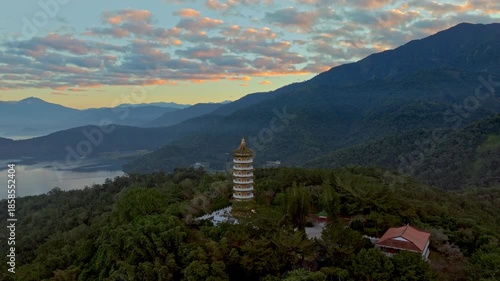 Wallpaper Mural Aerial dawn view of Sun Moon Lake, Nantou, Taiwa Torontodigital.ca