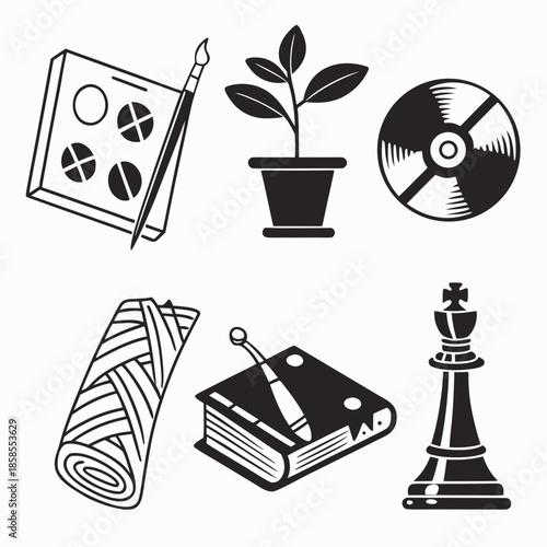 Collection of creative and intellectual icons