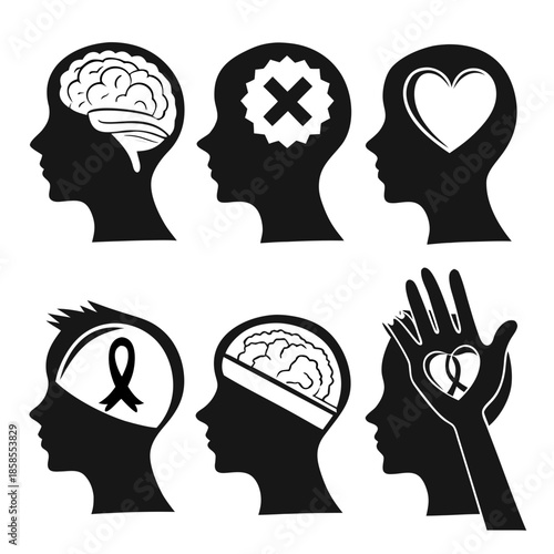 Mental health awareness icons