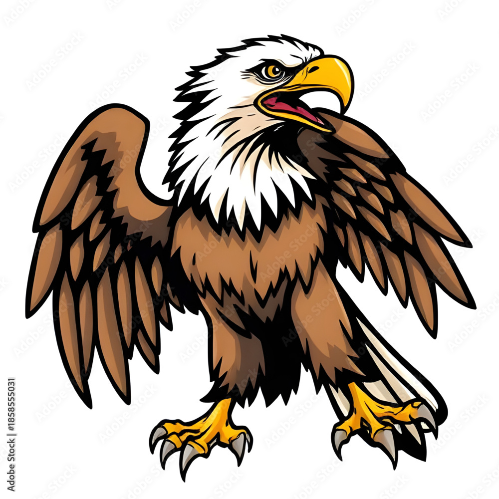 Fototapeta premium eagle, bald, american, bird, raptor, predator, wildlife, nature, animal, flying, wings, fierce, strong, majestic, freedom, national, symbol, usa, patriotic, powerful, sharp, talons, beak, feather, soa