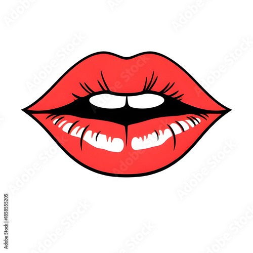 vector illustration of lips, glossy lipstick lips, shiny pout artwork, kiss mark outline, flirty lips icon, red lips design, sensual mouth vector, cute pout drawing, beauty salon logo lips, romantic l