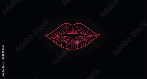 lips vector drawing, bold kiss icon, shiny lips illustration, mouth symbol vector, female lips artwork, glossy red lips icon, romantic lipstick shape, outline lips silhouette, sensual beauty lips, pou