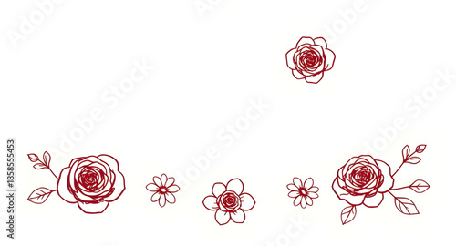 minimal rose art, floral contour poster, continuous line flower, botanical rose page, drawing of rose bloom, flower contour graphics, stylized botanical rose, single rose botanical sketch, delicate pe