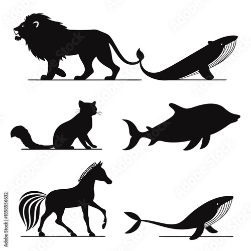 Collection of animal silhouettes