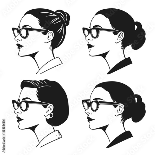 Stylish women with glasses