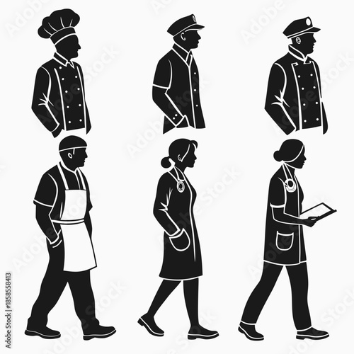 Silhouettes of professionals