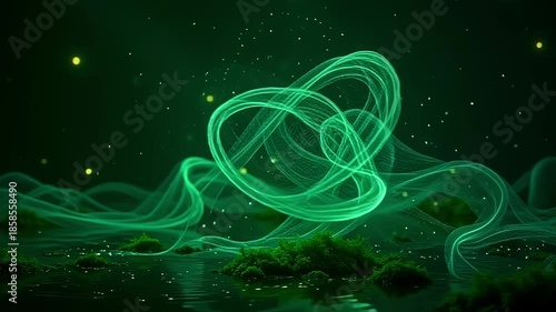 luminous wander burst roughage wander mesh, constitute intricate volute framing angstrom fleeceable background, with radiant ball vagrant indiana angstrom mystical, ethereal scene astatine