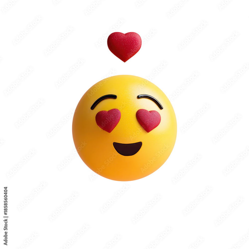 Fototapeta premium Heart-eyed smiley on transparent bg