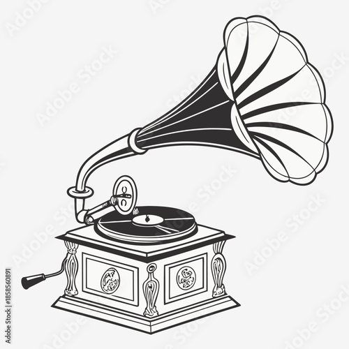 Vintage phonograph illustration