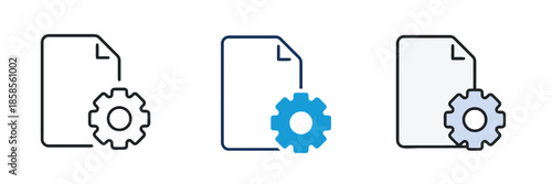 File setting icon vector illustration document gear configure customization control technology setup management administration system processing option choice software application