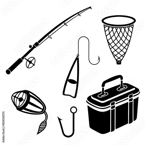 Fishing gear illustration