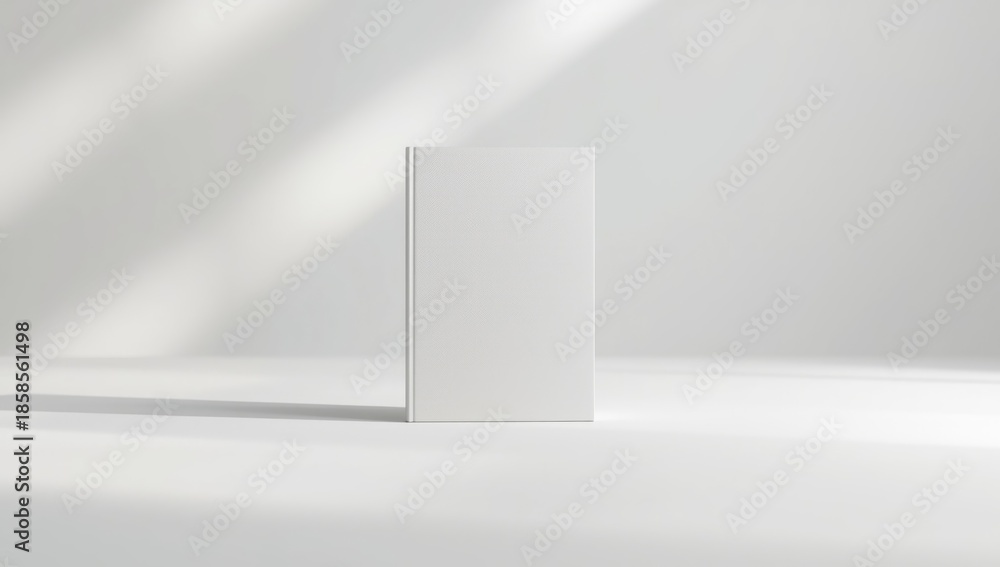 Fototapeta premium White book mockup used as a clean, neutral background for editorial or presentation purposes