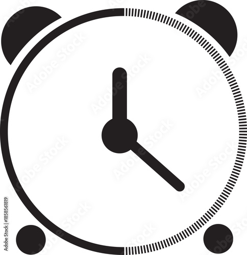 Time Management and Deadline Concept Icon in Black and White.