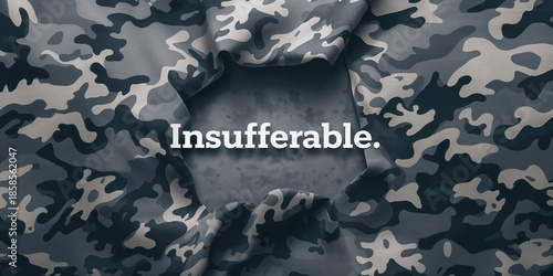 Insufferable on grey camouflaged pattern, ideal for editorial header backgrounds