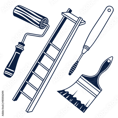Painting tools illustration
