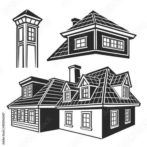 Illustration of architectural structures