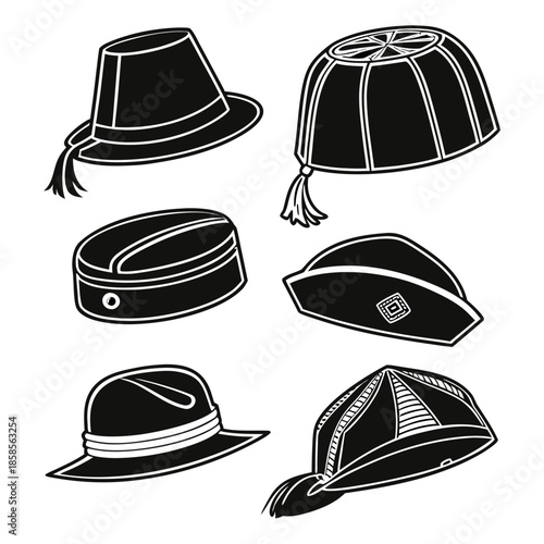 Collection of historical hats