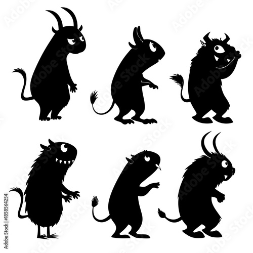 Silly monster silhouettes