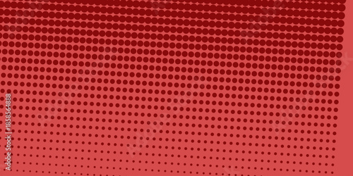 Red background, wall abstract texture. Soft gradient pastel color. Polka dots Abstract pattern comic Pop-art halftone background in sweet color. Circles bubble or dots pattern. Vector .
