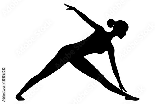 woman doing warm-up. Sports warm-up silhouette vector, Sports warm-up black symbol
