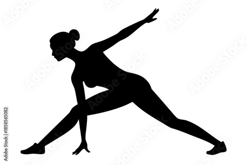 woman doing warm-up. Sports warm-up silhouette vector, Sports warm-up black symbol
