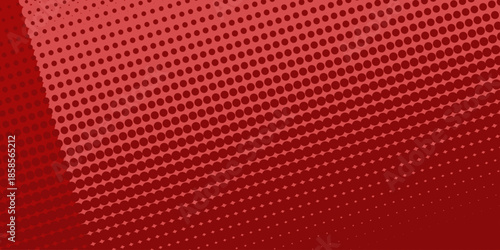 Red background, wall abstract texture. Soft gradient pastel color. Polka dots Abstract pattern comic Pop-art halftone background in sweet color. Circles bubble or dots pattern. Vector .
