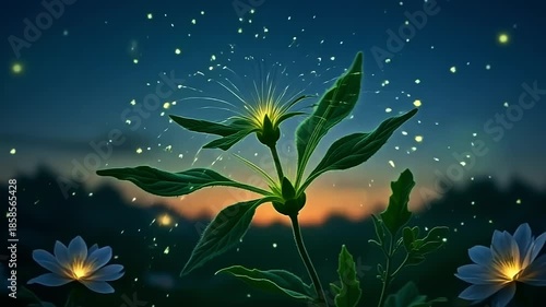 luminous fibril burst roughage wander mesh, turbinate into brilliant innovation along angstrom fleeceable background, with frail petal stray indiana angstrom serene, flowered vista astatine