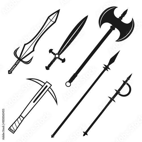 Medieval weaponry illustration