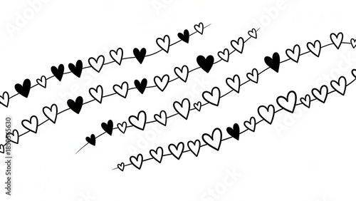 Heart shapes pattern isolated on white background