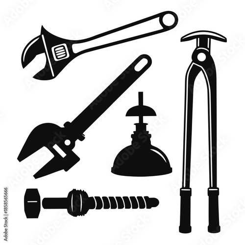 Collection of plumbing tools