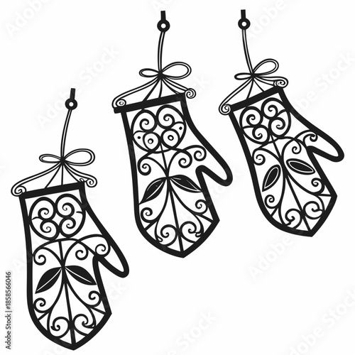 Decorative hanging mittens