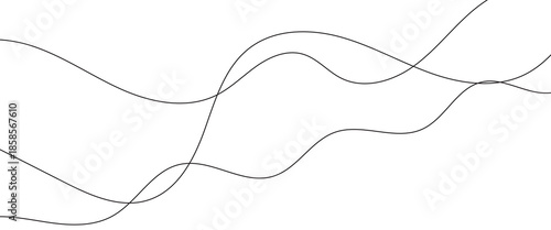 Line art striped graphic template. Thin line wavy abstract vector background. line background. Curve wave seamless pattern.
