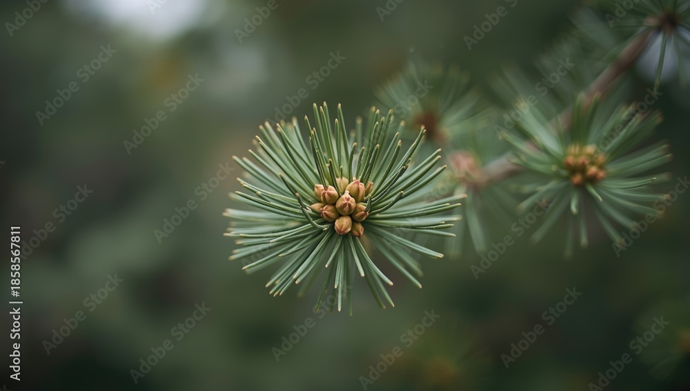 Obraz premium Kidneys resting on a pine branch, illustrating organic shapes in nature