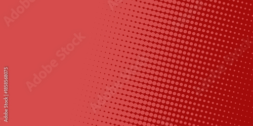 Red background, wall abstract texture. Soft gradient pastel color. Polka dots Abstract pattern comic Pop-art halftone background in sweet color. Circles bubble or dots pattern. Vector .
