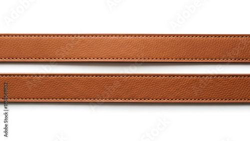 Brown leather strap with stitching details