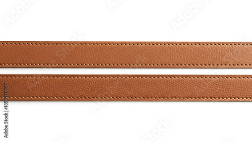 Brown leather strap with stitching details