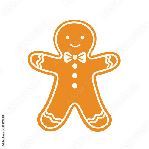 Gingerbread Man Christmas Cookie Illustration