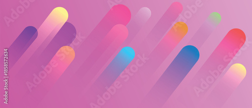 Vibrant Colorful Gradient Capsules Dynamic Seamless Pattern Background - Modern Abstract Geometric Vector Texture, colorful abstract background.
