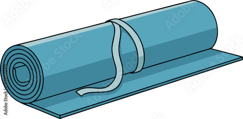 vector image of yoga mat sports equipment