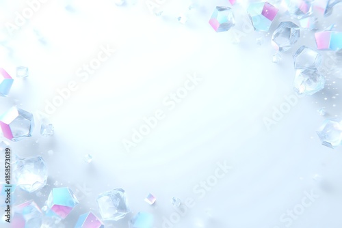 Iridescent Gem Cluster: Negative Space 3D Render