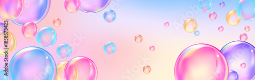 Vector texture of  colored bubble gum and collagen bubbles for dreamy design background.