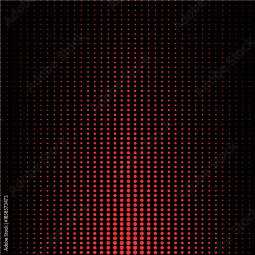 Retro halftone dot background. Red halftone gradient vector pattern. Pop art halftone dot pattern. Bright colored polka dot pattern.