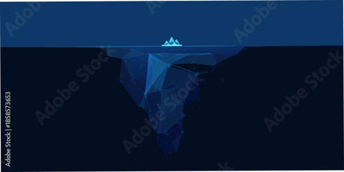 A striking illustration of an iceberg showing more below the surface
