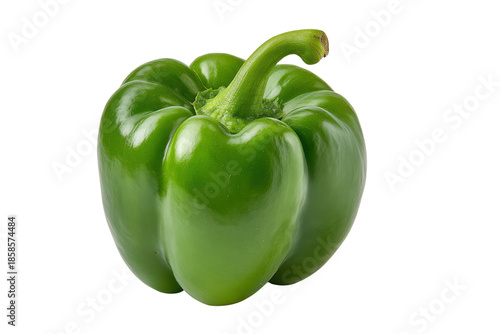 Single Green Bell Pepper Isolated on Black Background Studio Shot capsicum vegetable, Png, Isolated on Transparent Background, Cut Out