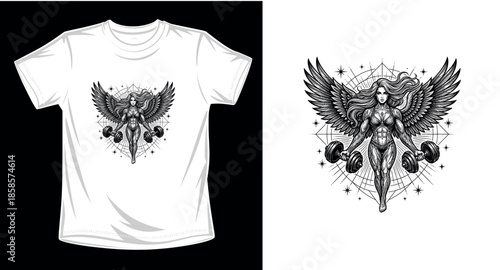 Gym graphic vector art t-shirt design print template