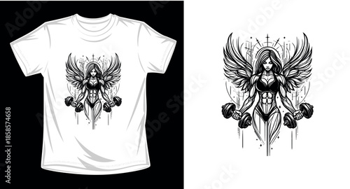 Gym graphic vector art t-shirt design print template