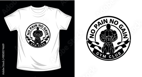 Gym graphic vector art t-shirt design print template