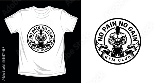 Gym graphic vector art t-shirt design print template